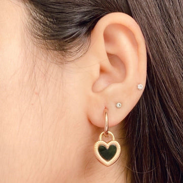 Black Heart Anti-Tarnish Earrings