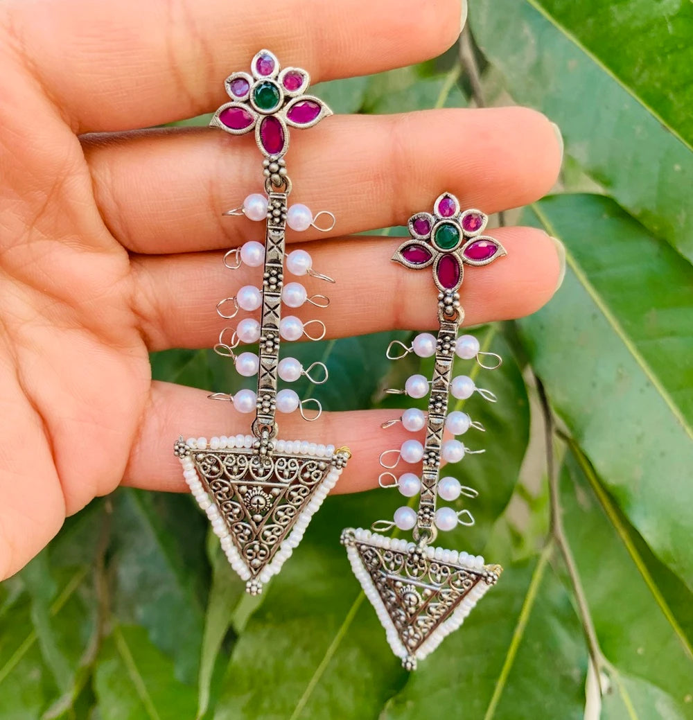Lakshitha silver plated earring