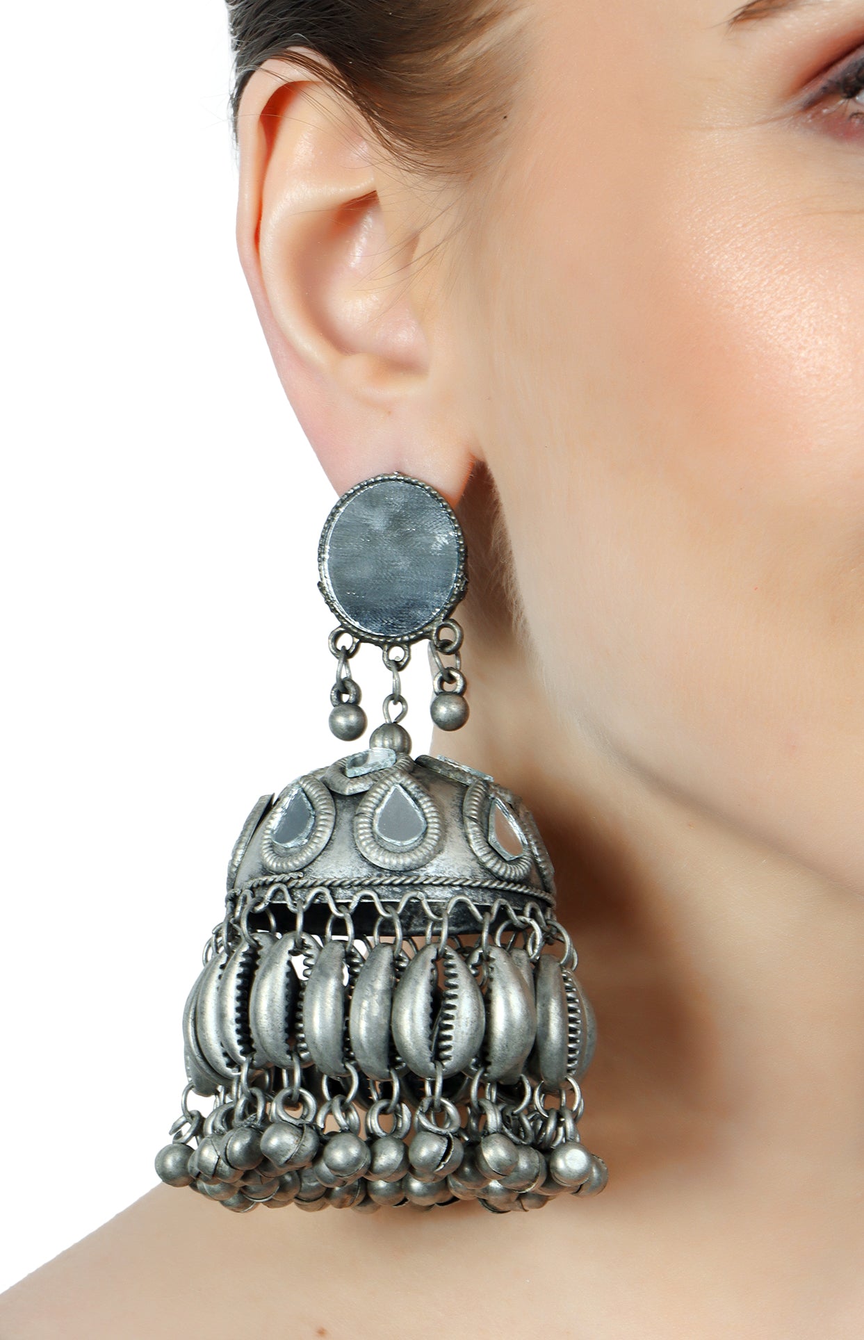 Damini silver plated earrings