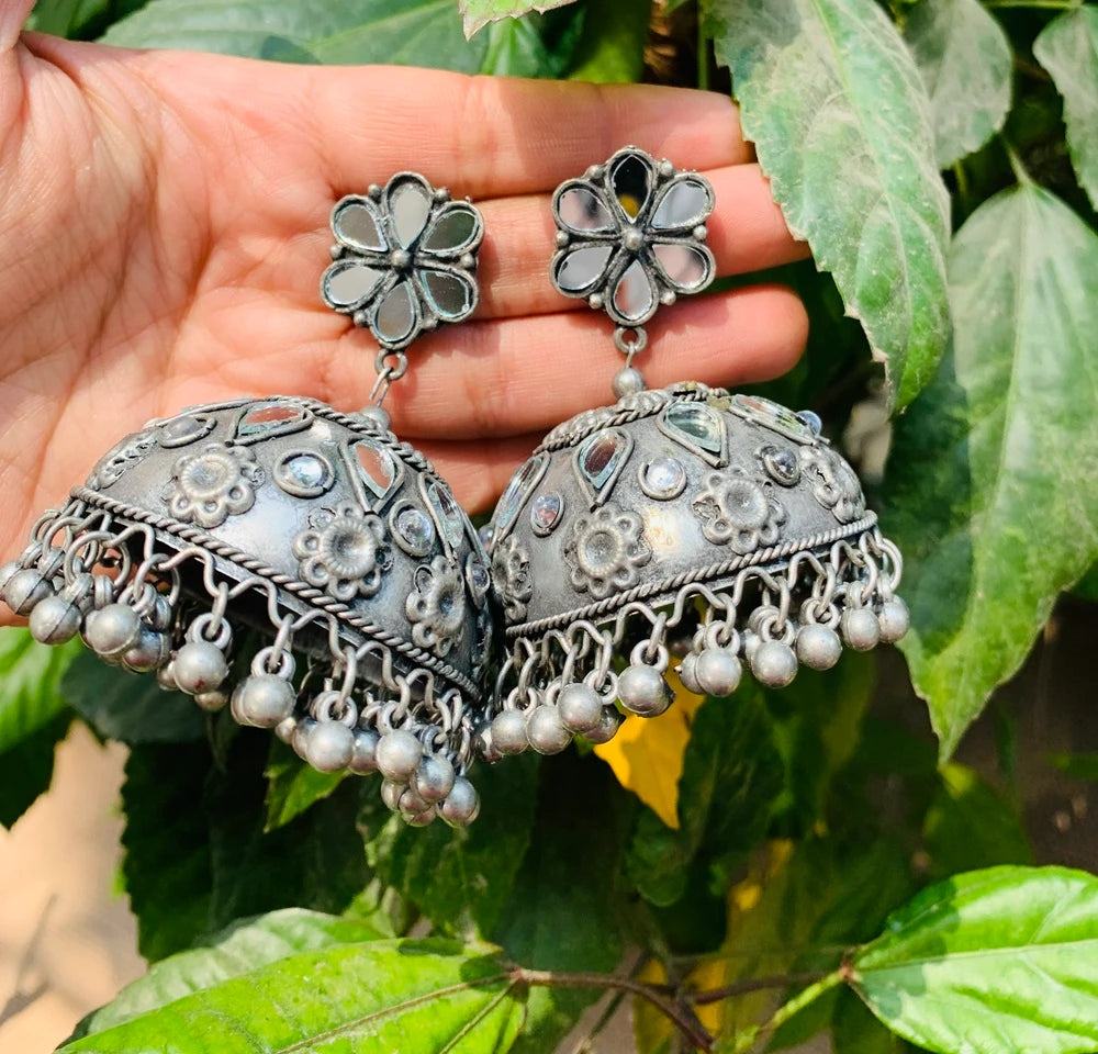Abeerah silver plated earring