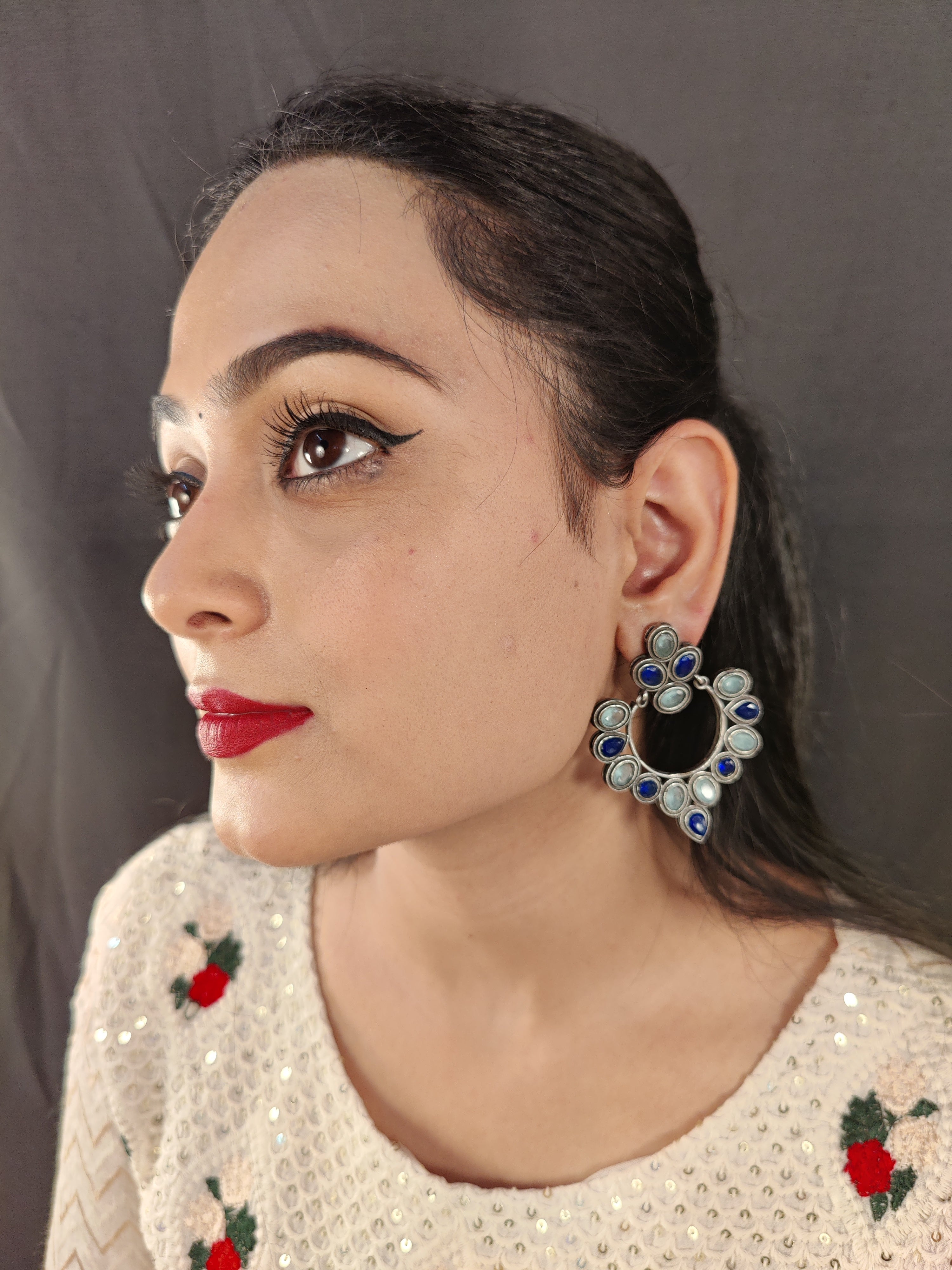 Yasheeni silver earrings